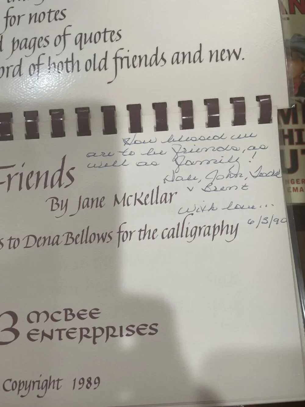 Friends by Jane McKellar: Journal For Diurnal Things; Notes; Birthday; Marriages